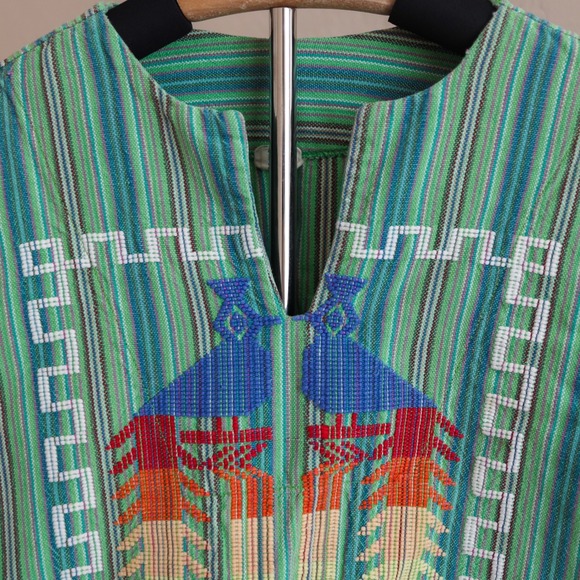 Vintage‎ Mayan Huipil Tunic Top Made in Guatemala Embroidered Birds Youth S - Picture 3 of 14